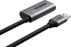 Vision TC 5MUSB3.0EXT+/BL 5 m USB 3.2 Gen 1 (3.1 Gen 1) USB A to USB A cable, Black and Silver