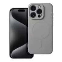 OEM SILICONE MAG COVER phone case with MagSafe support for iPhone 15 Pro gray