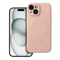 OEM Silicone MagSafe compatible phone case for iPhone 15 in pink