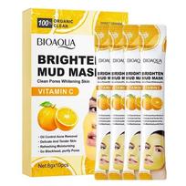 10 vnt. BIOAQUA vitamino C purvo kaukės molio veido kaukė odos priežiūrai agurkų drėkinanti senėjimą stabdanti balinanti veido kaukė odos priežiūrai