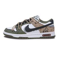 Nike Dunk Slip Resistant Abrasion Resistant Low top Skateboard Shoes Women's Brown Green DD1503-120(Team293-) 40.5