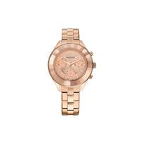 Swarovski Octea Lux Laikrodis Kvarcinis Mechanizmas Metalinė Apyrankė Auksinis Ciferblatas Moteriški laikrodžiai 5610469 Rose Gold Strap