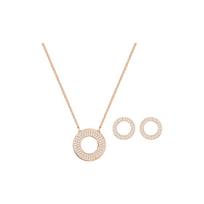 Swarovski Admiration kolekcija Meilės prisipažinimas Apvalaus dizaino auskarų rinkinys Moteriški auskarai Rožinio aukso 5358845 Box (Random Color)