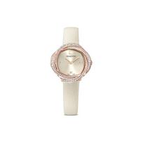 Swarovski kristalinė gėlė laikrodis Kvarcinis mechanizmas Auksinis ciferblatas Moteriški laikrodžiai 5552424 Gray