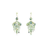 Swarovski Gema Madingi Asimetriški Išskirtiniai Lydinio Auskarai Moteriški auskarai 5613732 Green,F