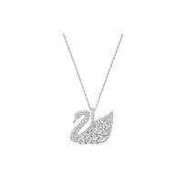 Swarovski Gulbių ežeras Didelis kristalas Rodžiu dengtas karoliai Moteriški karoliai Sidabriniai 5169080 Box+Shopping Bag (Random Color)