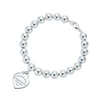 Tiffany & Co. 925 sidabro moteriška apyrankė su logotipu, šviesiai mėlyna spalva 24763659 19.1,Light Blue white