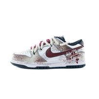 Nike Dunk Grafiti Audra Oda Atspari dilimui Neslystanti Žema viršutinė dalis Riedlentės Batai Vyriški Juodi Raudoni HF5441-100(Komanda240-) 42.5