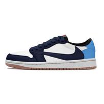 Travis Scott x Jordan Air Jordan 1 Travis Scott X AJ1 Low Bendradarbiavimas, Obsidian Atsparus trinčiai Atsparus trinčiai DZ4137-700(Komanda1036- ) 35.5 black