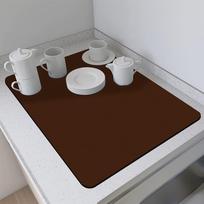 Šiaurietiškas minimalistinis karščiui atsparus neslystantis vienspalvis techninis audinys virtuvės nutekėjimo kilimėlis 20x30cm tamsios kavos spalvos