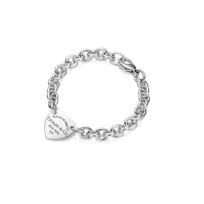 Tiffany & Co. Širdies formos raidės logotipas 925 sidabro apyrankė Moteriška apyrankė 60118040 18