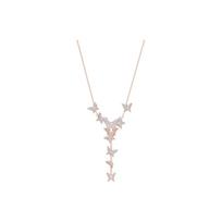 Swarovski Lilia Y formos drugelio pakabukas ant kaklo Moteriškas kaklo papuošalas Rožinio aukso 5480512 Box (Random Color),F,Rose Gold