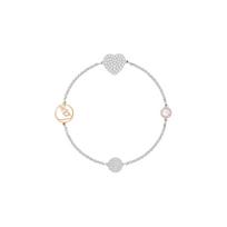 Swarovski Romantiškos širdelės apyrankė su nematoma magnetine sagtimi Moteriška apyrankė Platina 5365760 White Gold