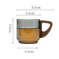 Medinė Rankena Stiklinė Arbatos Puodelis 150ml Riešuto Rankena Puodelis Namų Biuras Apsauga Nuo Karščio Kung Fu Arbatos Gėrimas Stilingas Praktinis 90ml