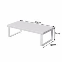 Desktop Monitor Riser Stand with Keyboard Tray and Storage Rack gray