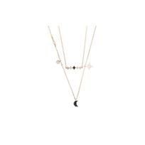 Swarovski Symbolica Serija 2-in-1 Paslaptingas Mėnesienos Imitacijos Kristalo Dvigubo Sluoksnio Karoliai Moterims Karoliai Juodi 5273290 Box (Random Color)