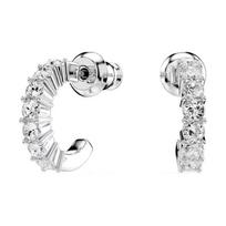 Swarovski Mini Hoop vientiso dizaino rodžio padengti dirbtinio krištolo auskarai moterims Sidabriniai 5717567 Box (Random Color)
