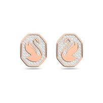 Swarovski Signum Swan Rose Gold Plated Crystal Stud Earrings Unisex earrings 5621105 Box+Shopping Bag (Random Color)