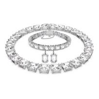 Swarovski Millenia Ródio Padengtas Karoliai Madingi Universalūs Išskirtinis Rinkinys Mišrios Briaunos Moteriški Karoliai Sidabriniai 5656351 Silver White,F