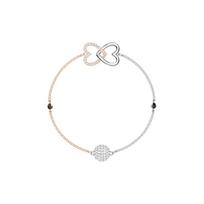 Swarovski Remix Širdelės Grandinėlės Klasikinė Apyrankė Moteriška Apyrankė Rožinio Aukso Spalvos Balta 5412330 M