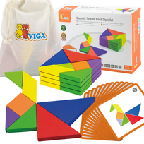 Medinė loginė dėlionė tangram VIGA 35 vnt