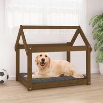 Lova šunims medaus ruda 81x60x70cm pušies medienos masyvas