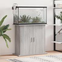 Akvariumo stovas pilkas ąžuolo 81x36x73cm apdirbta mediena