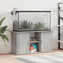 Akvariumo stovas pilkas ąžuolo 121x41x58cm apdirbta mediena
