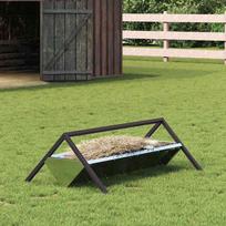 Gyvulių šėrykla sidabro 111 x 76 x 38 cm cinkuota plienas