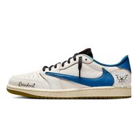Travis Scott X Jordan Air Jordan 1 Vintažiniai krepšinio batai Moteriški žemi Mėlyni DZ4137-700(Komanda1897-) 40.5