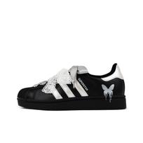 Adidas Originals SUPERSTAR riedlenčių bateliai unisex žemapadžiai juodi EG4959(Komanda384-A) 35⅔