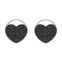 Swarovski širdelės kristaliniai auskarai Moteriški auskarai 5472450 Rose Gold/Black,F