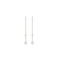 Swarovski Šviečiantys Rožiniai Širdelės Ilgi Auskarai Moteriški Auskarai 5439316 Box (Random Color),Rose Gold