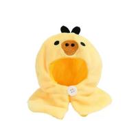 Kawai Saviironiškas meškiukas Rilakkuma Drabužiai 10 cm medvilninei lėlei Mielas apsiausto ir galvos apdangalo rinkinys Lėlės aksesuaras Keičiamas apsiaustas geltona
