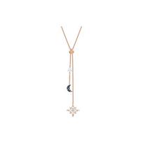 Swarovski Symbolica Y formos žvaigždės mėnulio snaigės tamsaus gradiento metalinis karoliai moterims 5494357 Box (Random Color)