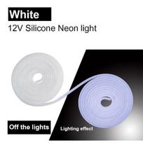 LED juostinė lemputė neoninė IP67, vandeniui atspari 120LED/M 12V lanksti lempų lanksti styga, skirta baro kalėdiniam papuošimui 1M & EU plug balta
