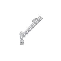 Swarovski Millenia Ausies Manžetė Vienas, Aštuonkampio Formos Imituotas Kristalas, Baltas, Rodžiu Padengtas Unisex Aksesuaras 5612670 Shopping Bag,White,F