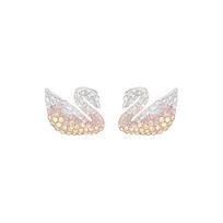 „Swarovski Iconic Swan“ serijos gradientiniai gulbių perlų auskarai su auskarais moterims, šviesaus gradiento formos 5215037 Pink Bowknot Box