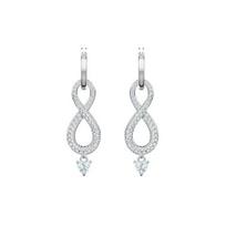Swarovski Infinity Amžingos Meilės Auskarai Moteriški Auskarai Padengti Baltu Auksiniu 5520578 Box (Random Color)