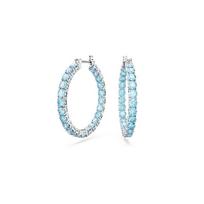 Swarovski Matrix Tennis Apvalūs dideli auskarai moterims Rodis 5647446 Box (Random Color),F,Blue