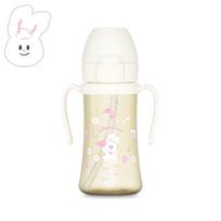 Grosmimi x Knotted PPSU Neišsipilanti puodelis su šiaudeliu (300 ml) - Kremas Triušio Edition