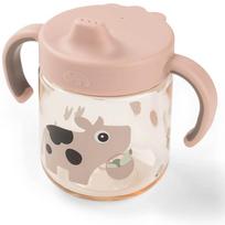 Done by Deer mokomoji gertuvė su snapeliu Tiny Farm, 260ml, rausva
