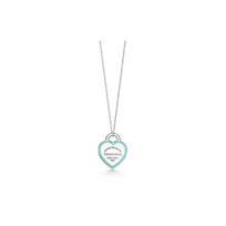 Tiffany & Co. Širdies pakabukas 925 svarų sidabro karoliai Moteriški karoliai Mėlyni 63477966 F,Cyan