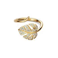 Swarovski Tropinio vasaros lapo žiedas Moteriški žiedai Auksinis 5519257 55
