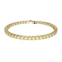 Swarovski Matrix Tennis Apvaliai pjauto Geltono Kristalo Kubinio Cirkonio Apyrankė Moteriška apyrankė Auksinė 5648933 S