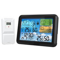 Tuya WiFi Weather Station 5.3  Color Smart Wireless Hygrometer Thermometer Calandar Alarm 3 Days UV Index Weather Forecast Trend 5087 WIFI