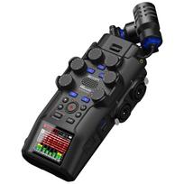 ZOOM H6 Studijinis nešiojamasis keičiamas mikrofonas iki 6 8 Idealiai tinka instrumentų vaizdo įrašams ir lauko įrašymo įrenginiui 32 bitų įrašymas, 16/24 bitų perjungiamas, juoda