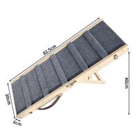 Adjustable Foldable Pet Climbing Ladder: Solid Wood Ramp & Stairs for Dogs to Access Sofas and Cars 83cm x 30cm