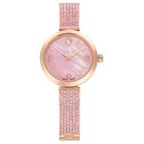 Swarovski Laikrodis Kvarcinis Mechanizmas Imituoto Kristalo Apyrankė 28mm Rožinis Ciferblatas Moteriški laikrodžiai 5678756 Pink Watch Dial
