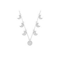 Swarovski Sublima naktinio dangaus mėnulio pakabukas, rodžiu dengtas krištolinis vėrinys moterims, sidabrinis vėrinys 5666178 F,Silver